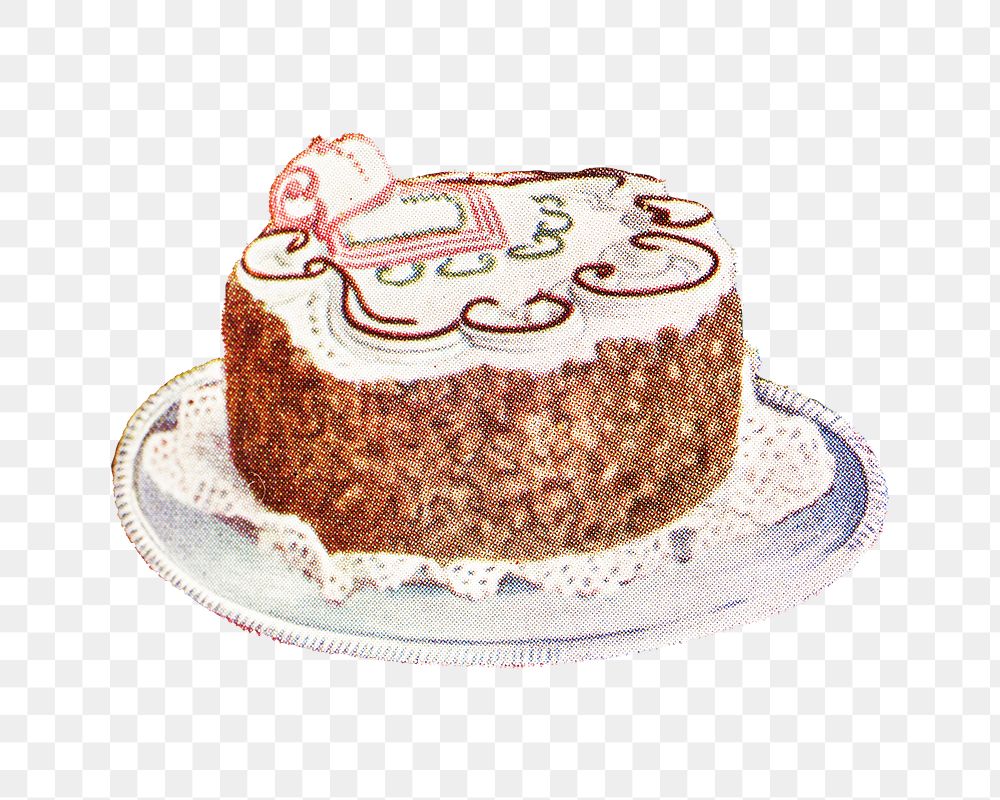 Vintage hand drawn fancy cake design element