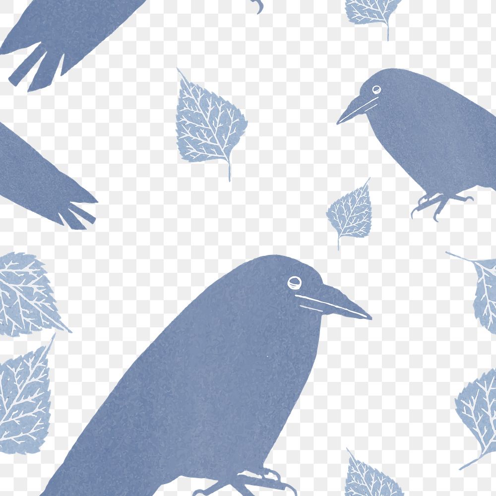 Vintage crow png patterned background, remix from artworks by Samuel Jessurun de Mesquita