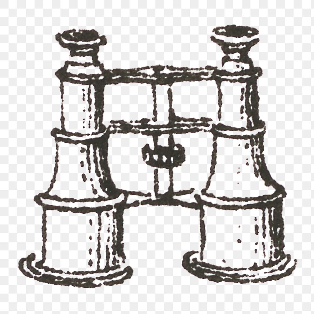 Old png binocular hand drawn illustration
