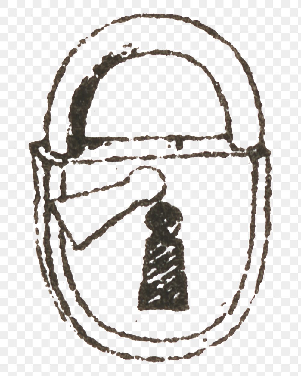 PNG old lock hand drawn illustration
