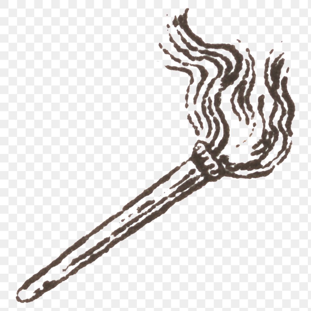 PNG old torch hand drawn illustration