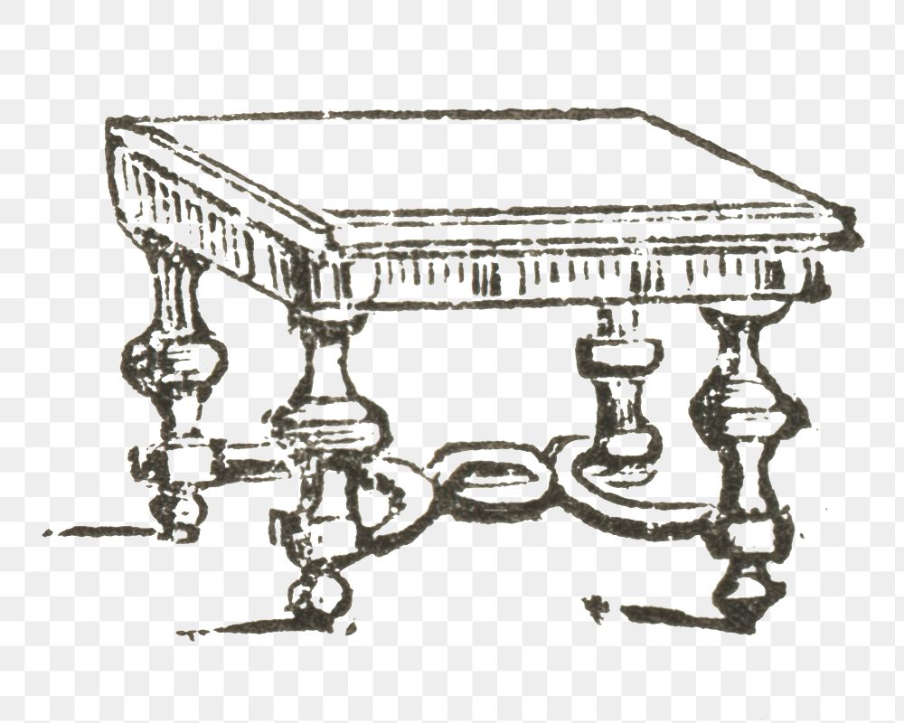 PNG old table hand drawn illustration