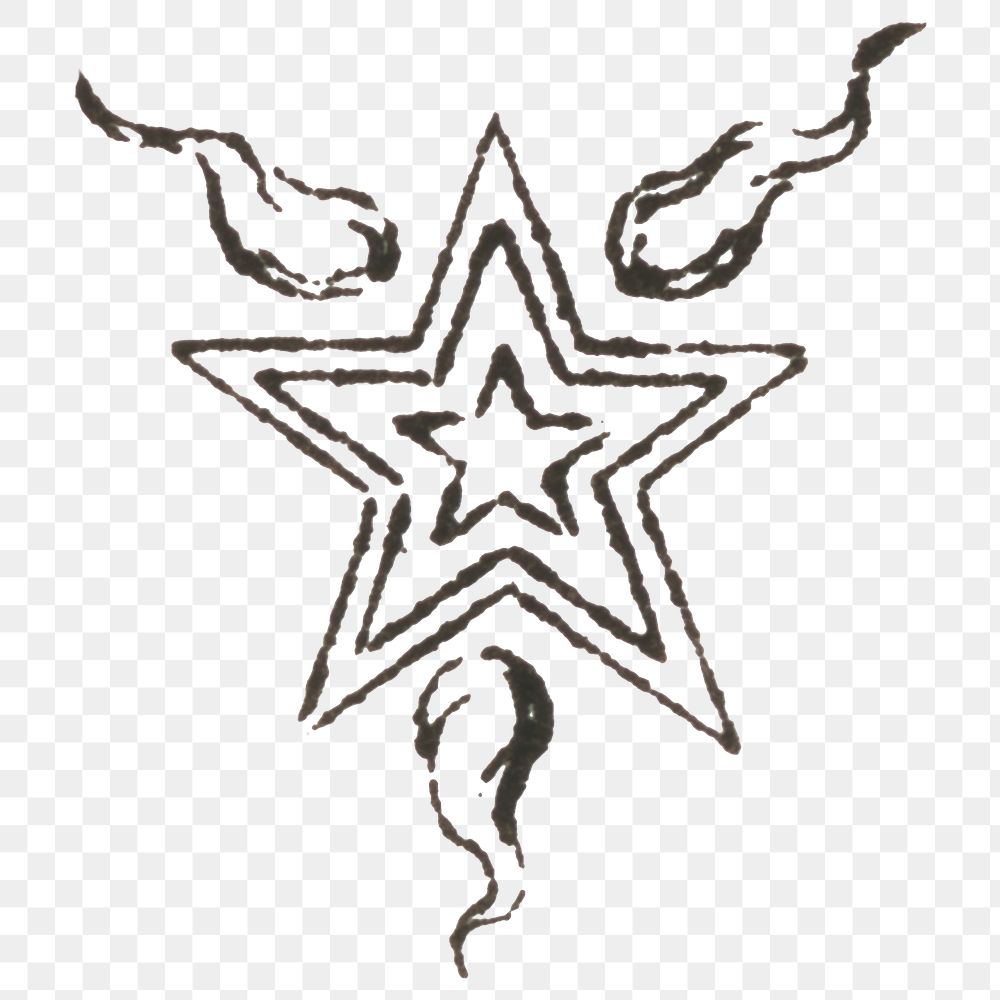 Engraving png star vintage icon drawing