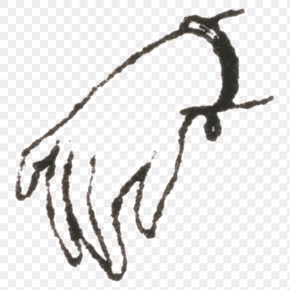 Vintage png line hand gesture icon drawing