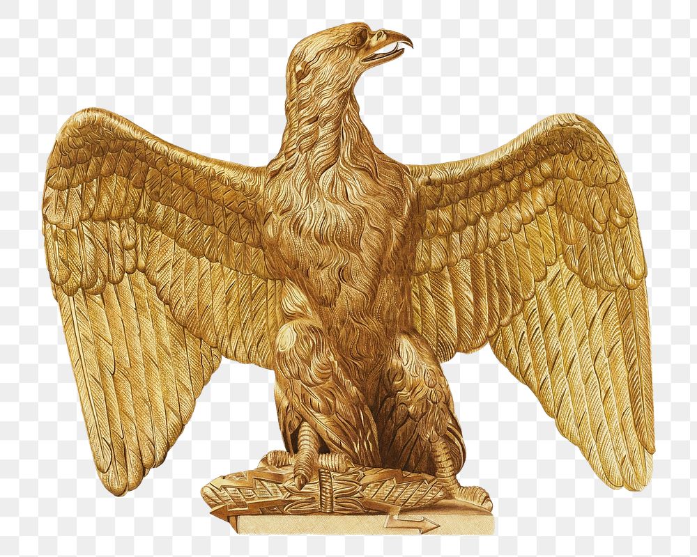 Vintage ornamental eagle png illustration, remixed from the artwork by Robert Pohle