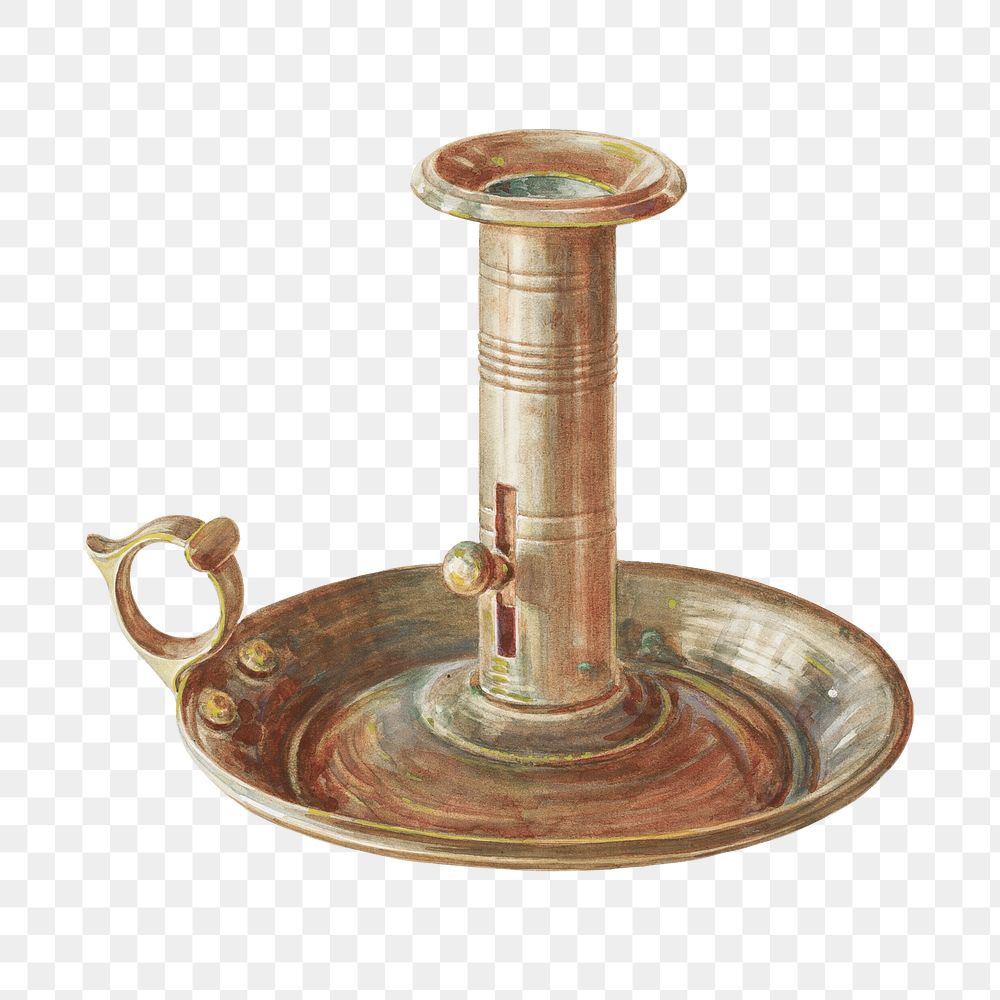 Vintage candlestick png illustration, remixed from the artwork by Alfred Walbeck