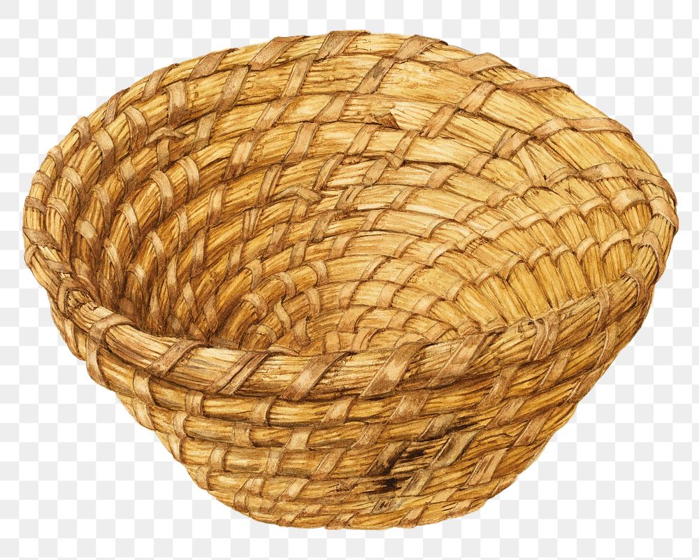 Vintage bread basket png illustration, remixed from the artwork by Alfonso Moreno