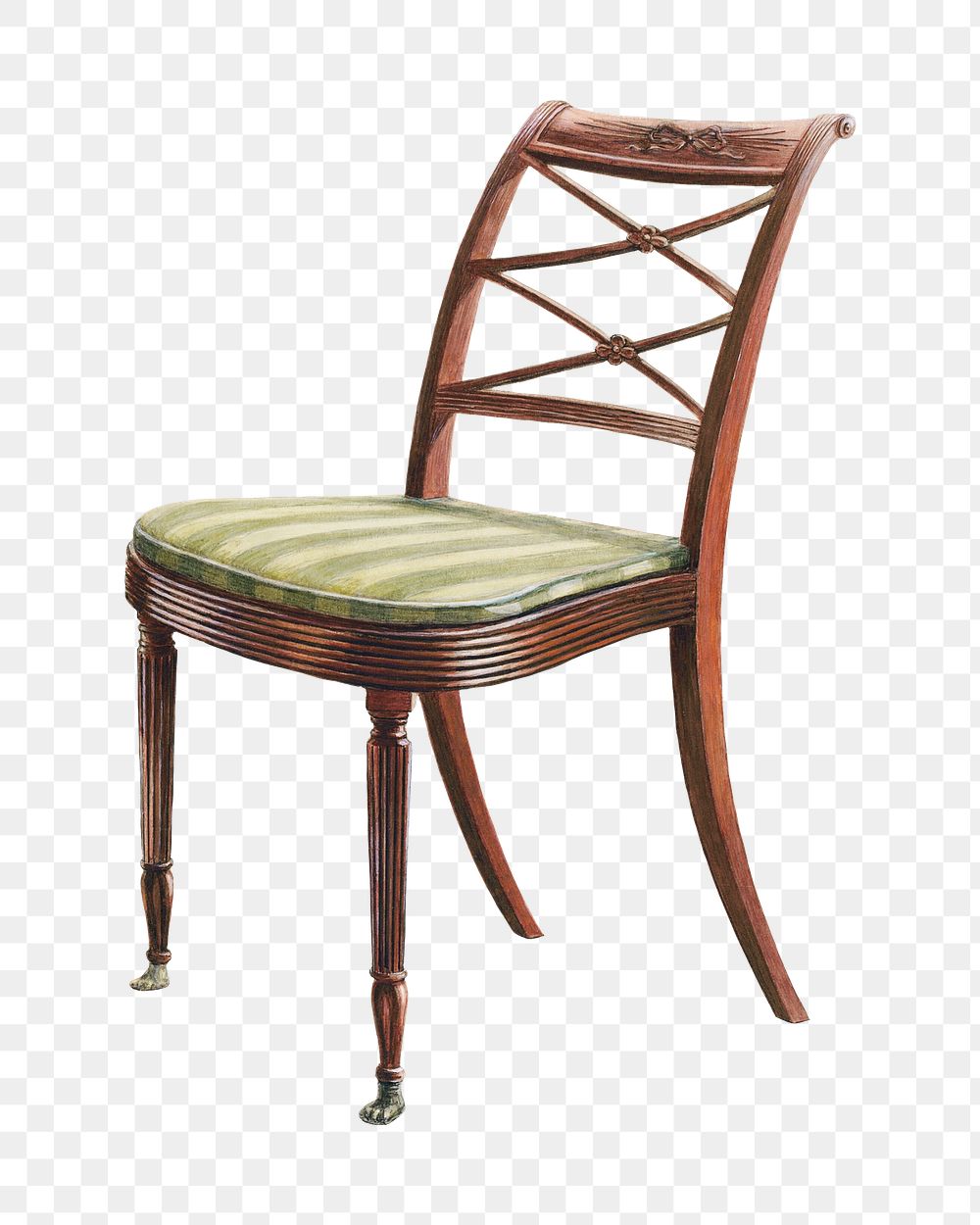 Vintage side chair png illustration, remixed from the artwork by Ferdinand Cartier