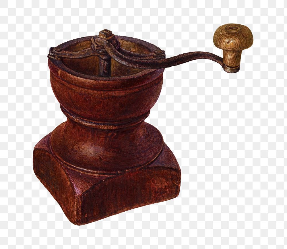 Vintage coffee grinder png illustration, remixed from the artwork by Frank McEntee & Wayne White
