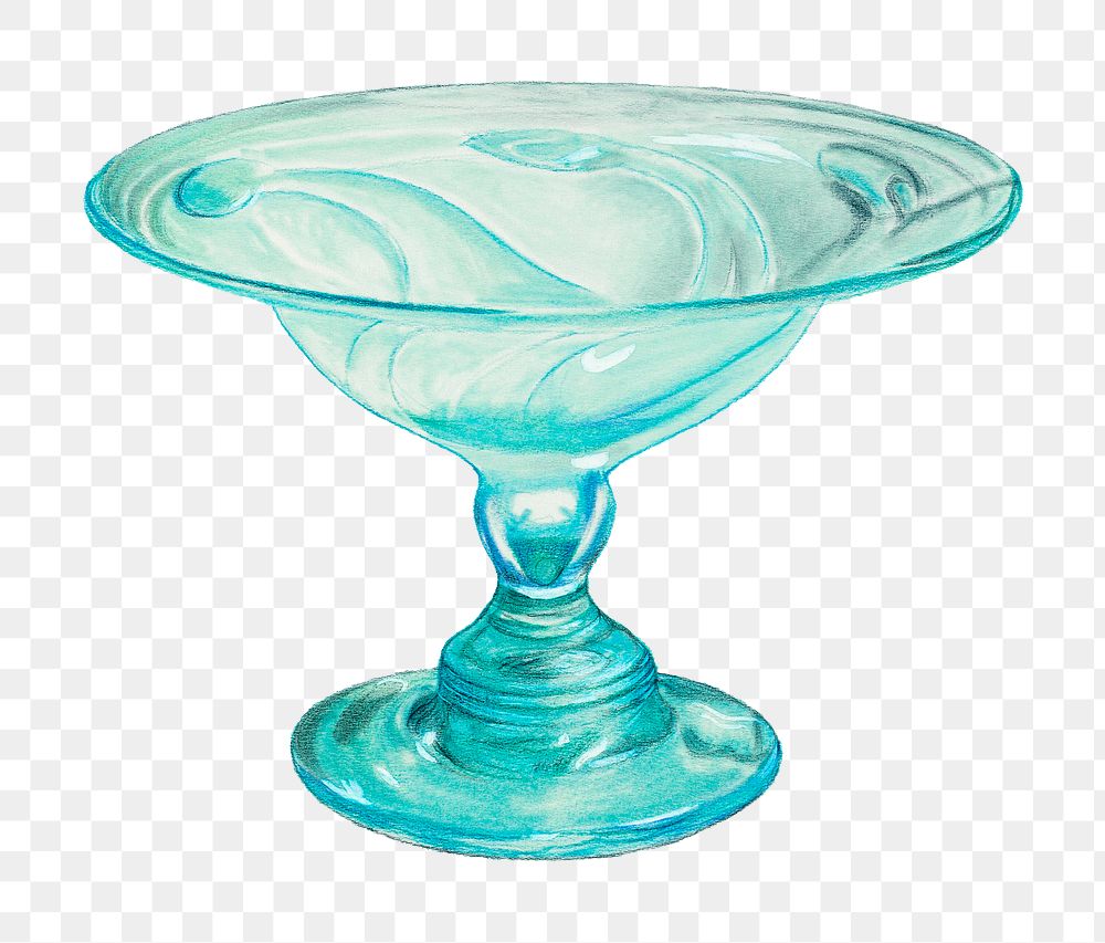 Blue vintage goblet png illustration, remixed from the artwork by Van Silvay