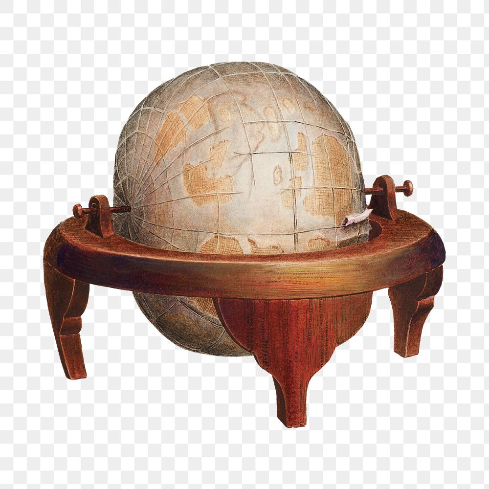Vintage globe png illustration, remixed from the artwork by Edward L. Loper