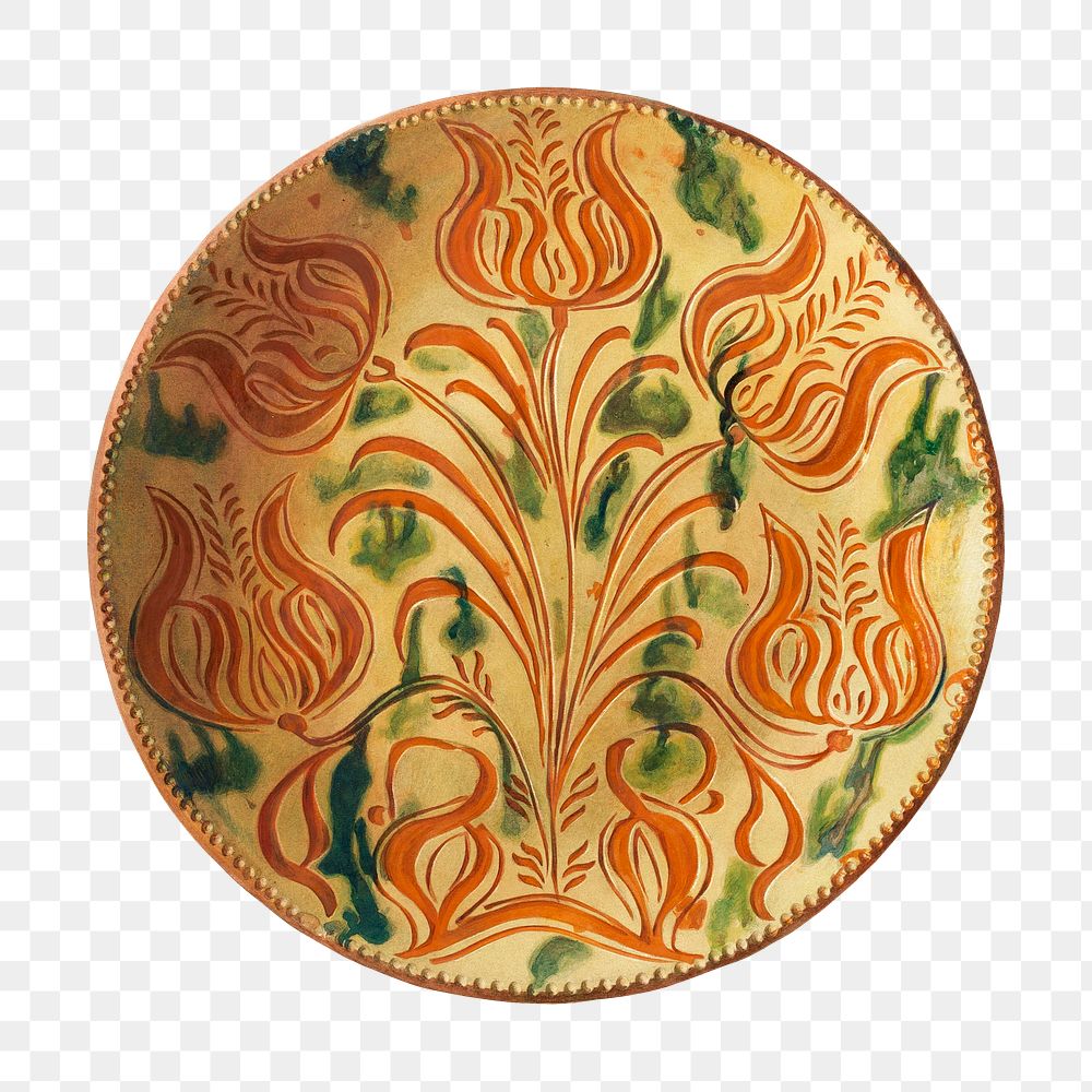 Vintage plate png illustration, remixed from the artwork by Carl Strehlau
