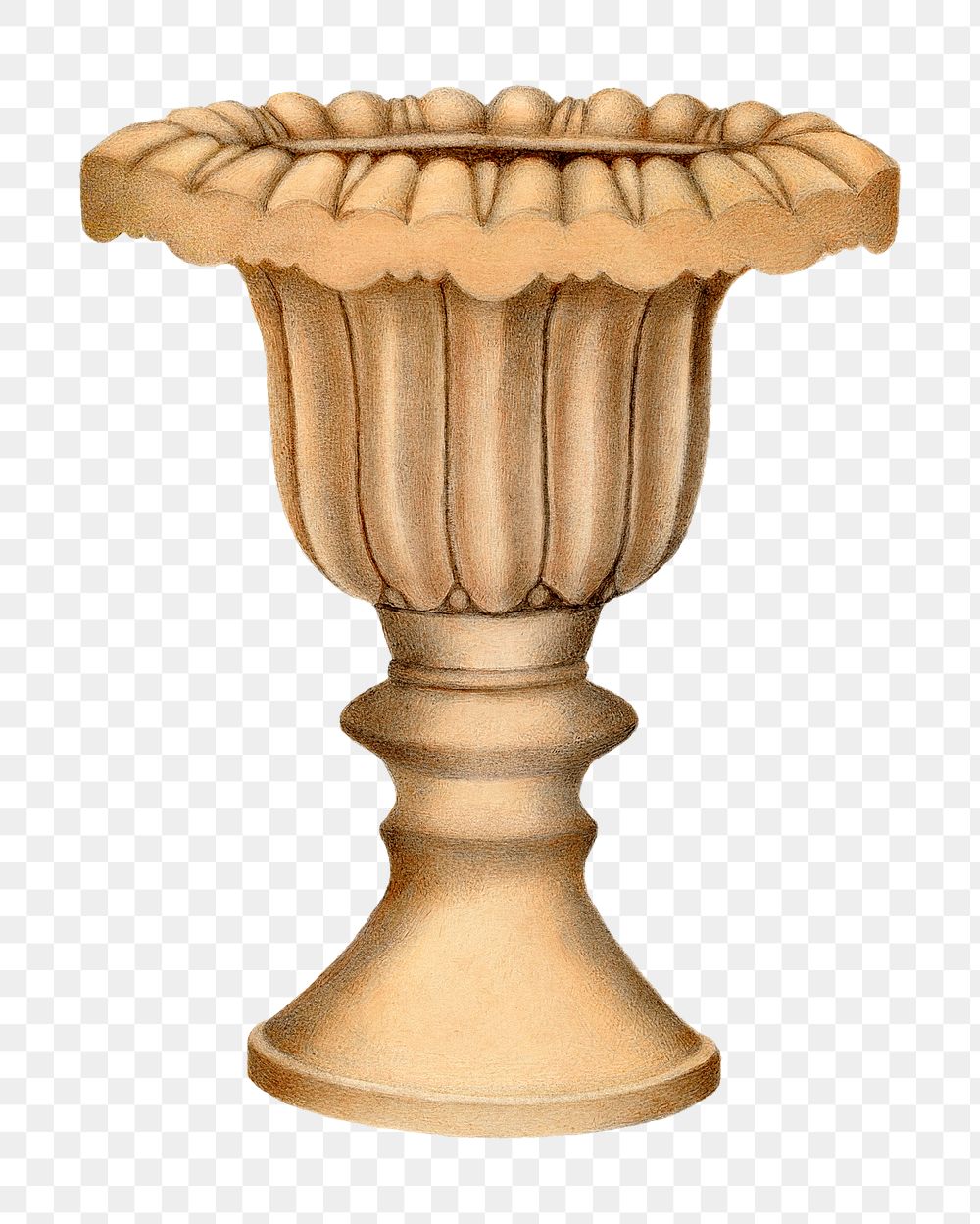 Vintage pottery vase png illustration, remixed from the artwork by Annie B. Johnston
