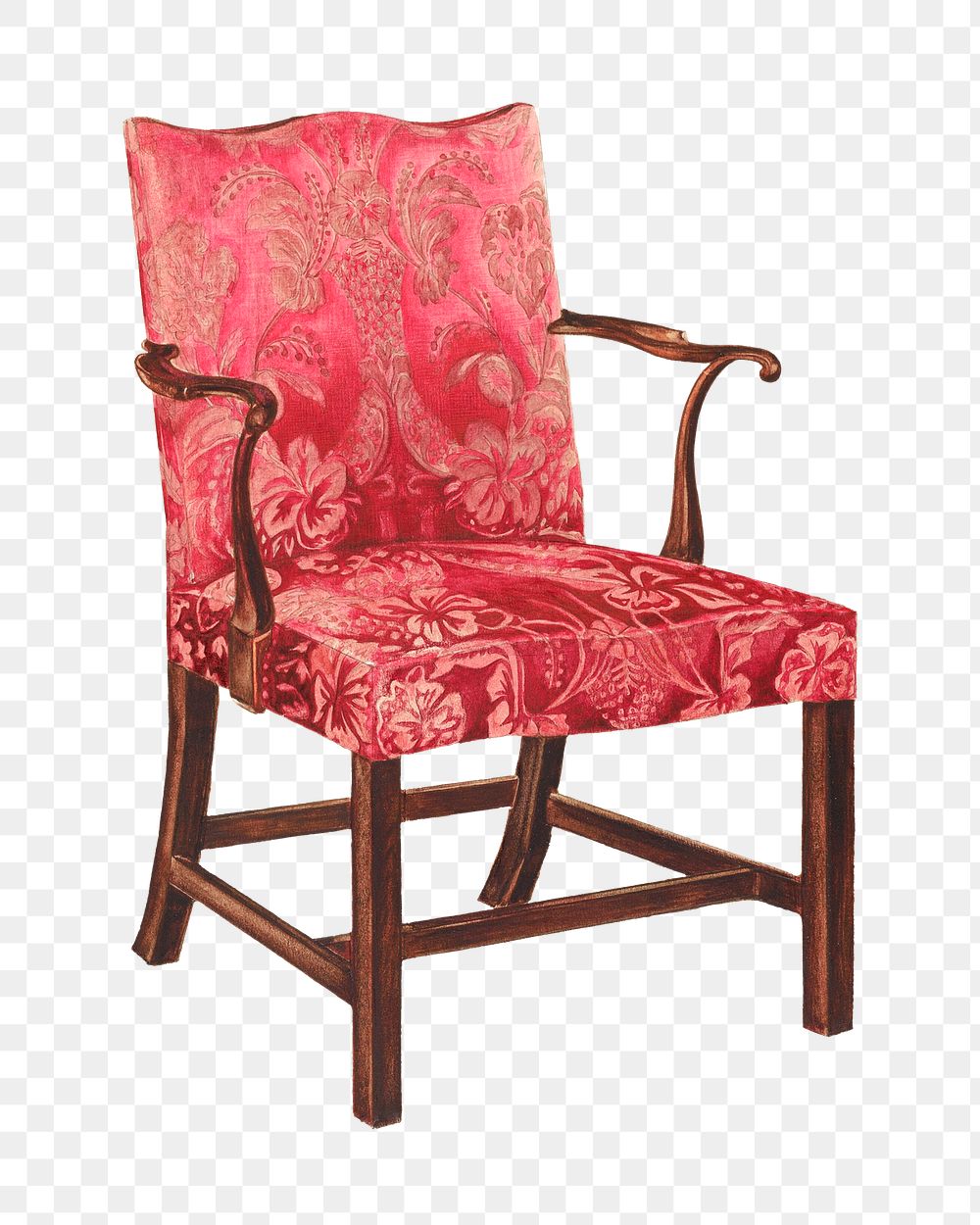 Vintage side chair png illustration, remixed from the artwork by Ruth Bialostosky