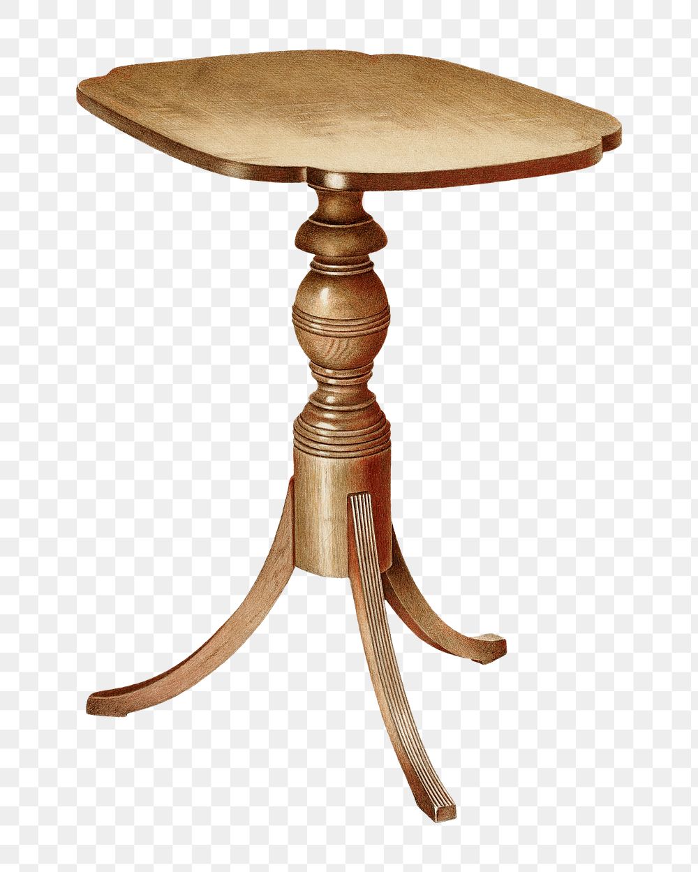 Vintage table png illustration, remixed from the artwork by Michael Riccitelli