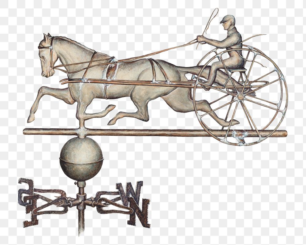 Vintage weather vane png illustration, remixed from the artwork by Samuel W. Ford