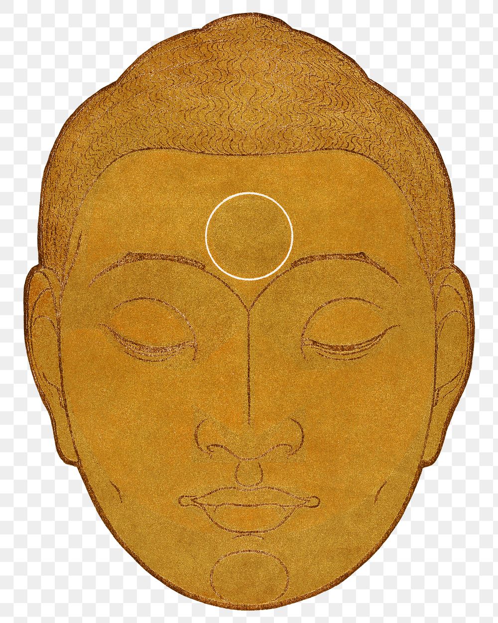 Buddha head png design element, remixed from artworks by Reijer Stolk