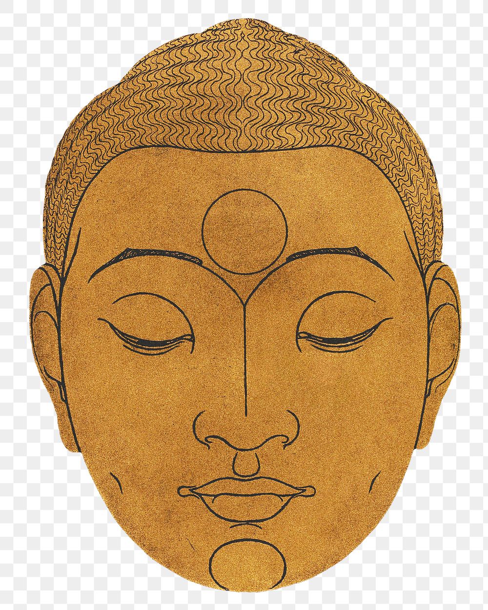 Buddha head png sticker, remixed from artworks by Reijer Stolk