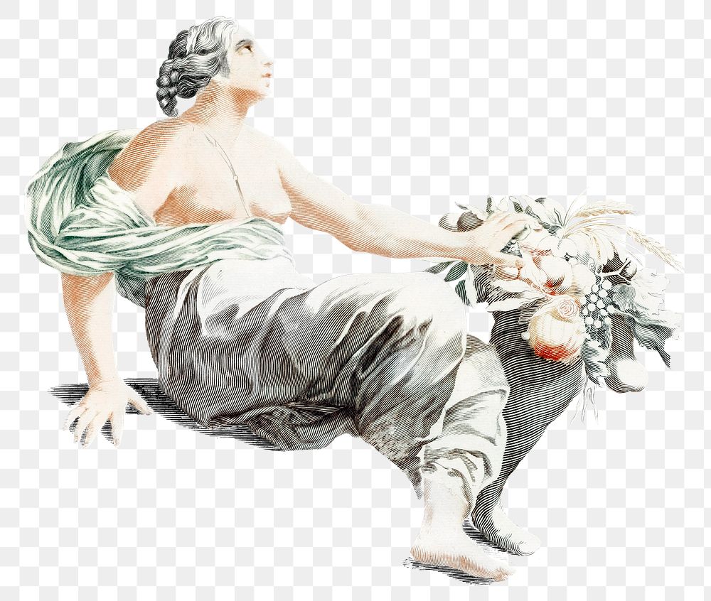 Ancient Greek woman png sticker vintage illustration