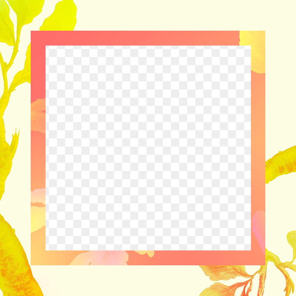 Colorful botanical frame transparent png