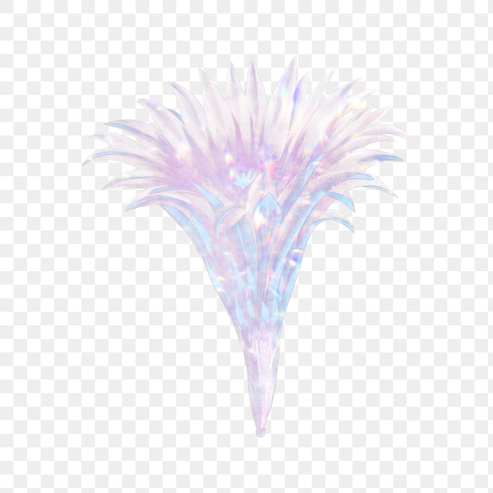 Holographic sun cup cactus flower design element