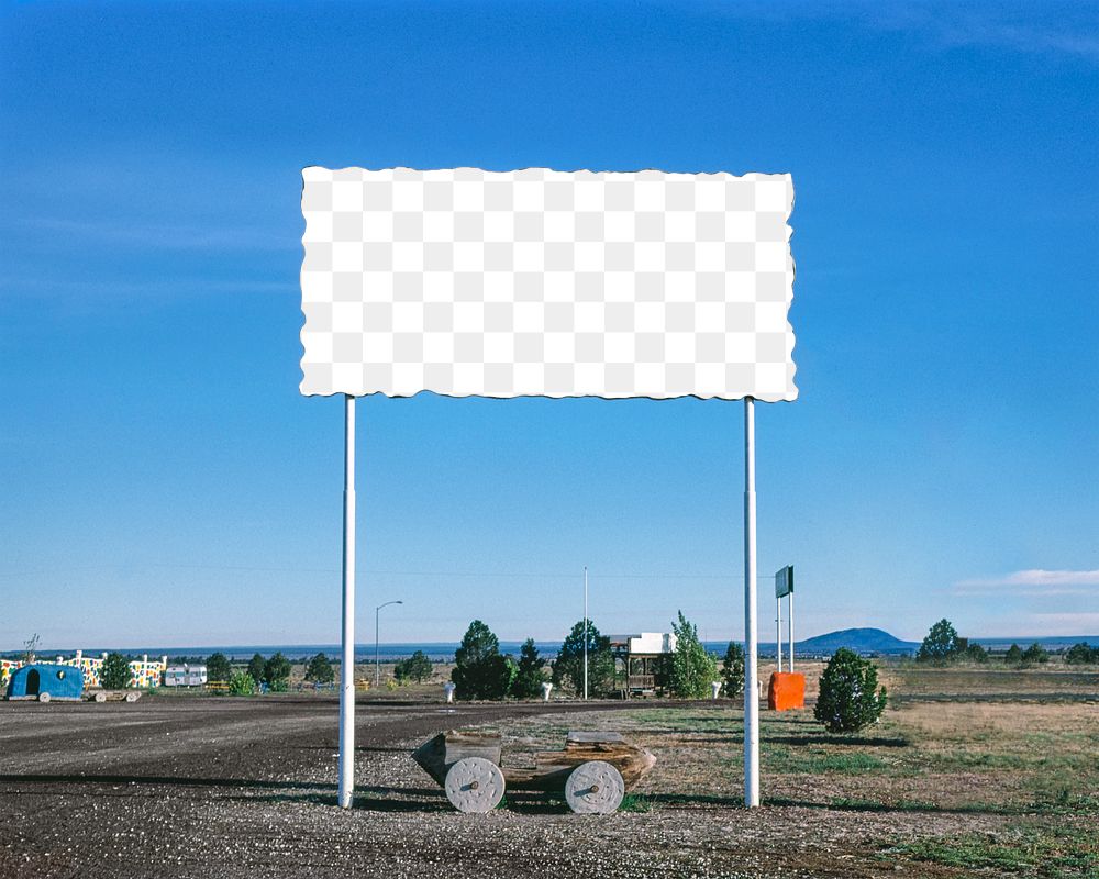 Signboard png mockup, remixed from artworks by John Margolies
