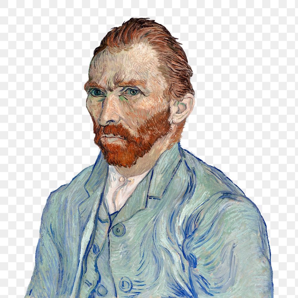 Png Van Gogh's Self-Portrait sticker, famous artwork on transparent background, remastered by rawpixel