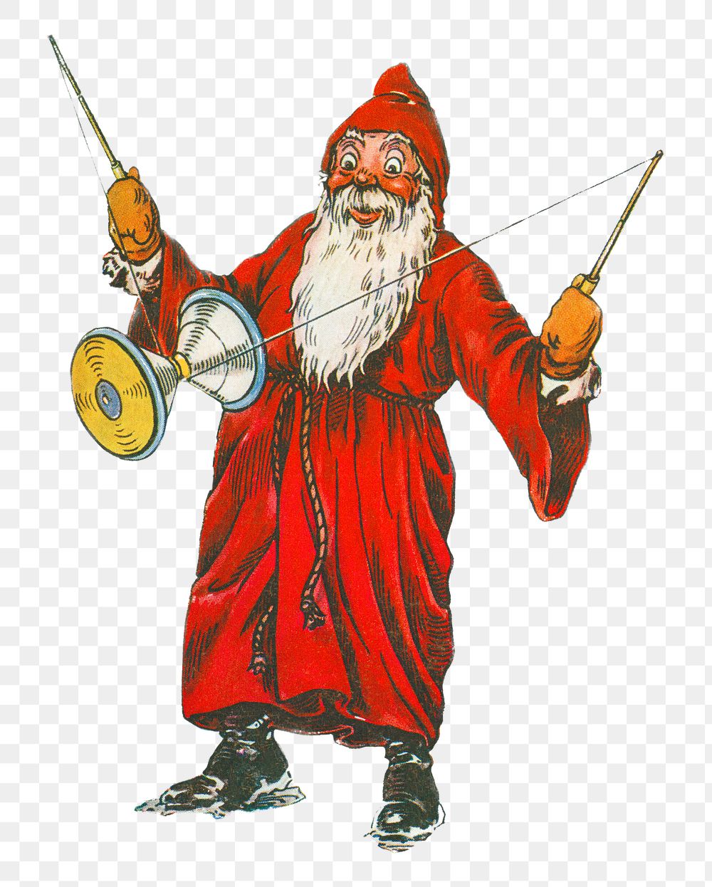 Santa Claus playing with a diabolo transparent png
