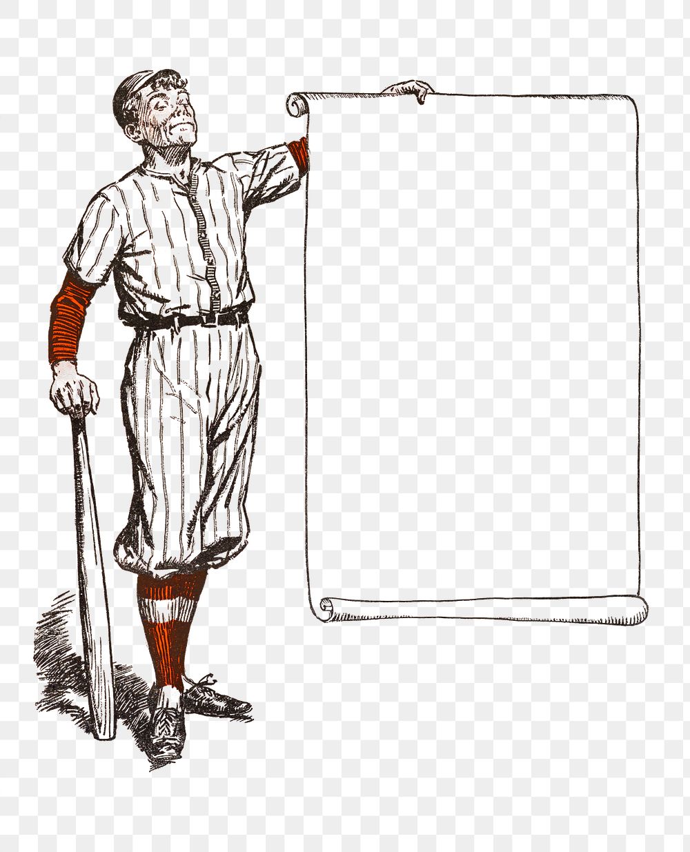 Frame with baseball player png