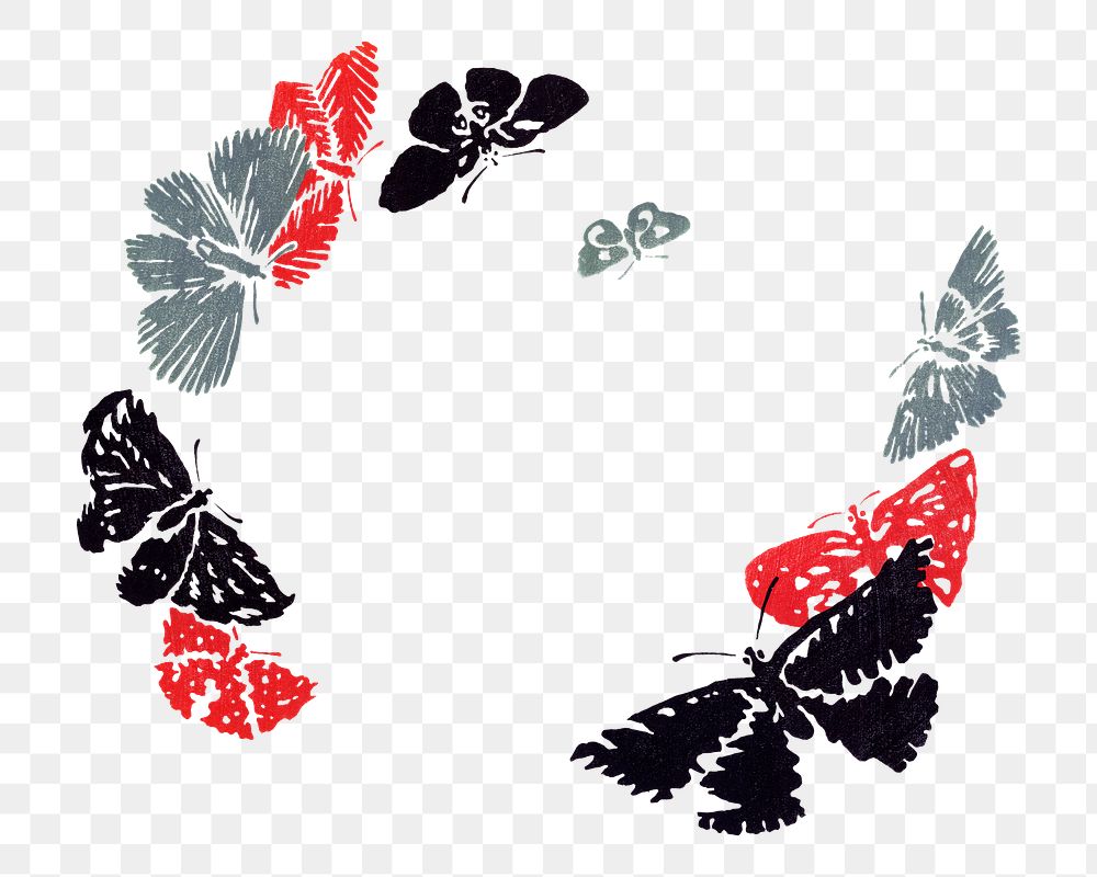 Watercolor butterfly png design element, vintage hand drawn clipart, transparent background