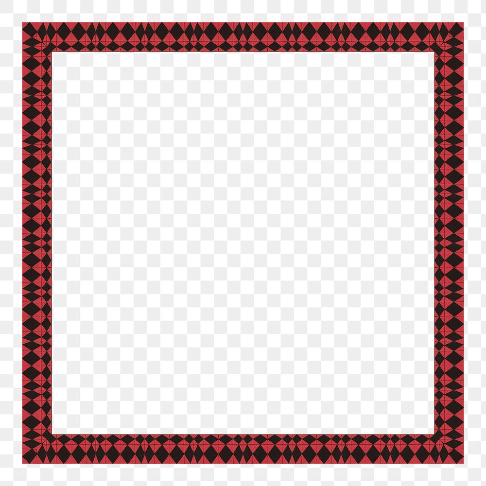 Frame png with vintage red border, remixed from the artworks by Mario Simon