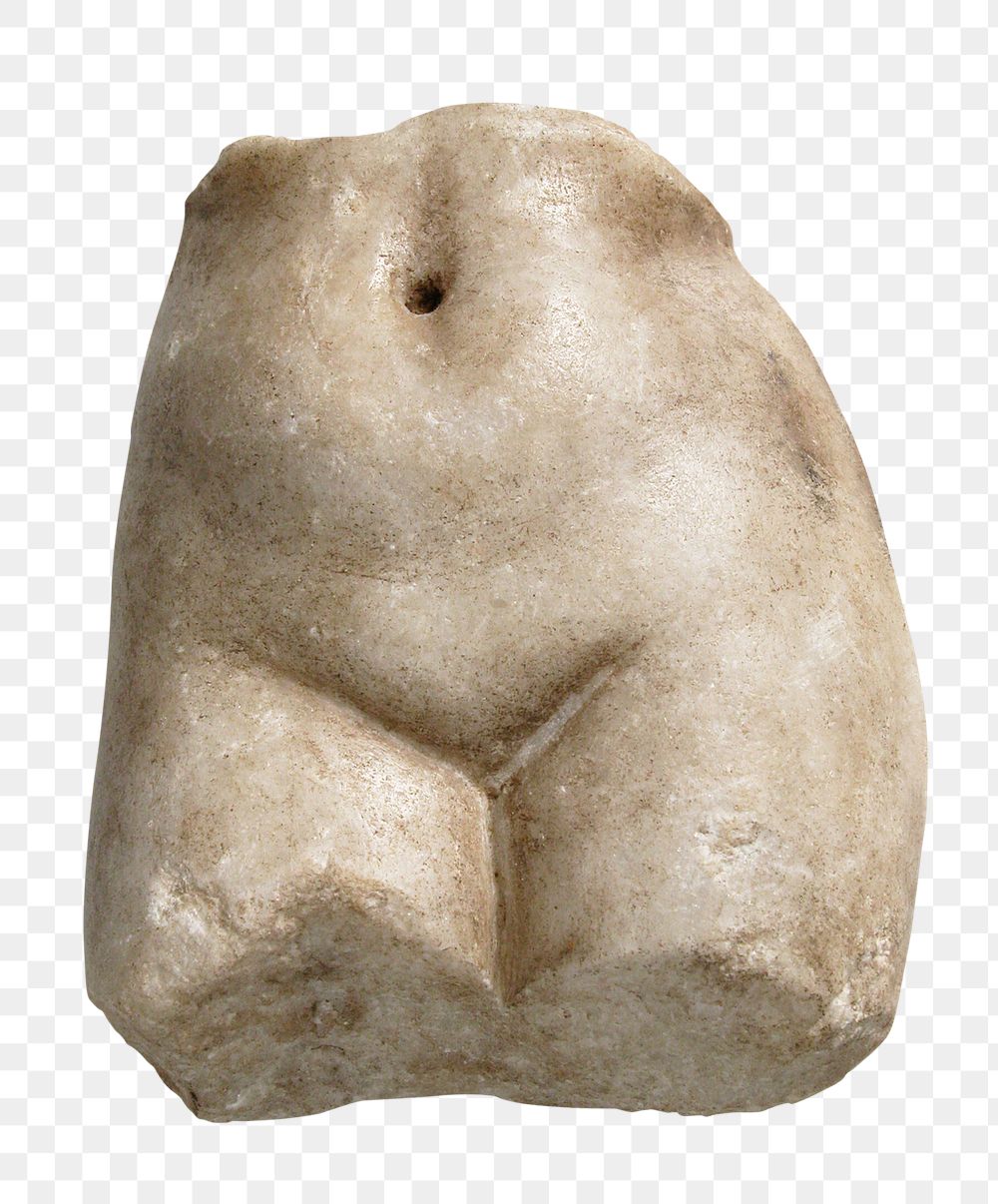 Woman nude torso fragment png