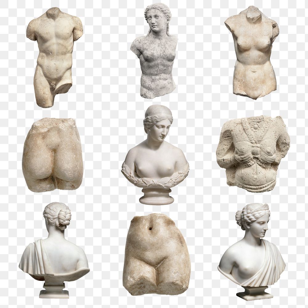 Nude torso sculpture png collection