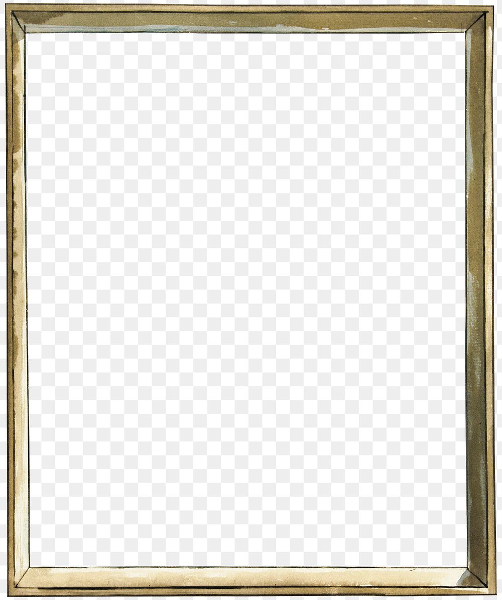 Vintage gold picture frame png illustration