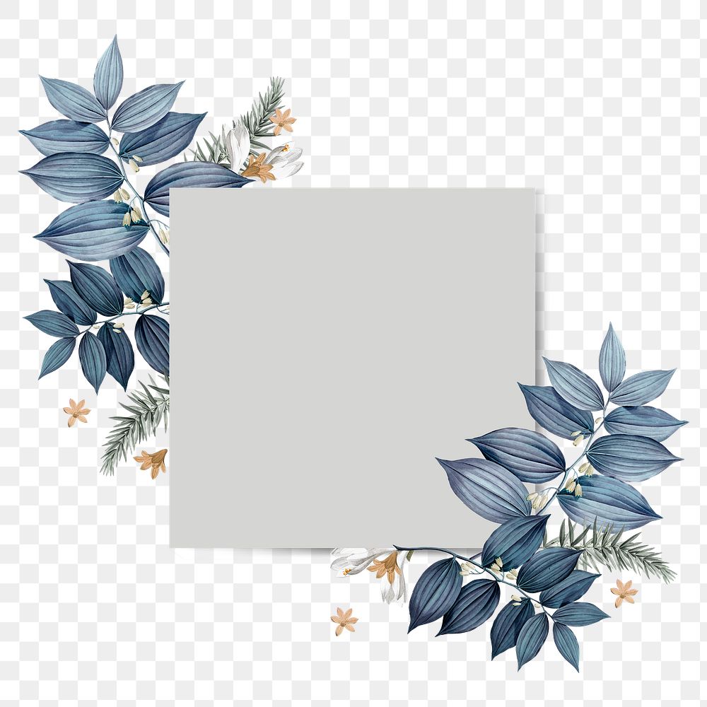 Floral blank square card design element