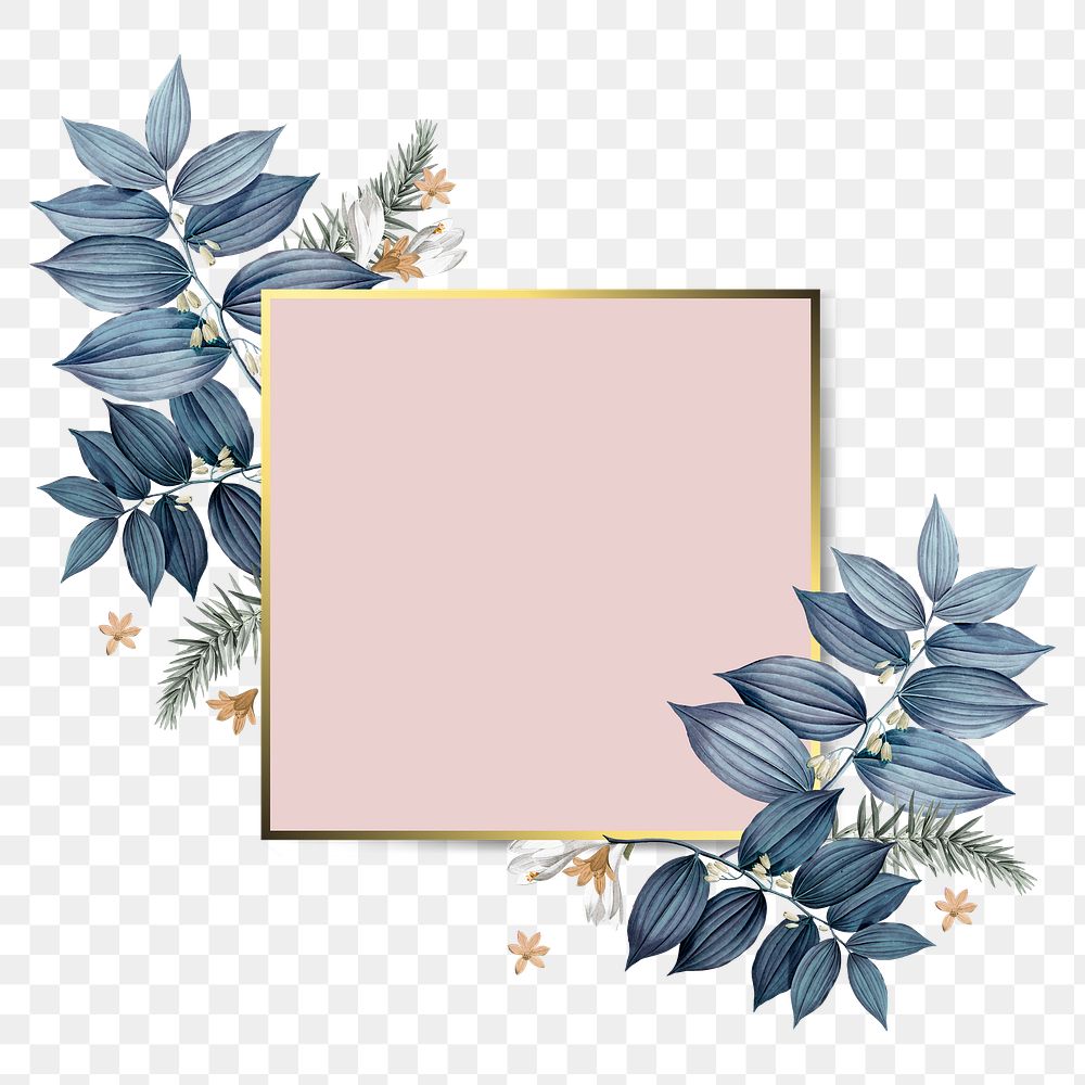 Empty floral frame design element