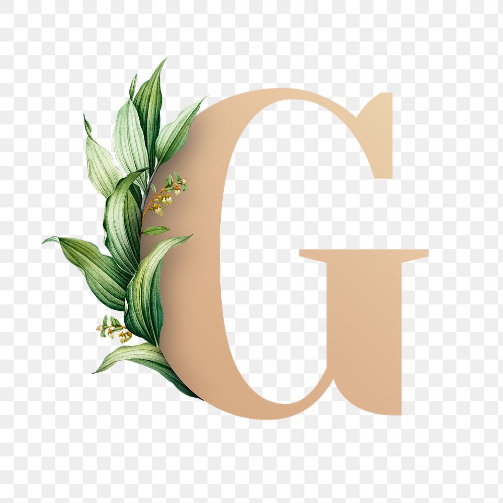 Botanical capital letter G transparent png