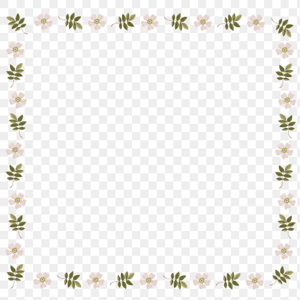 Vintage floral border frame design element