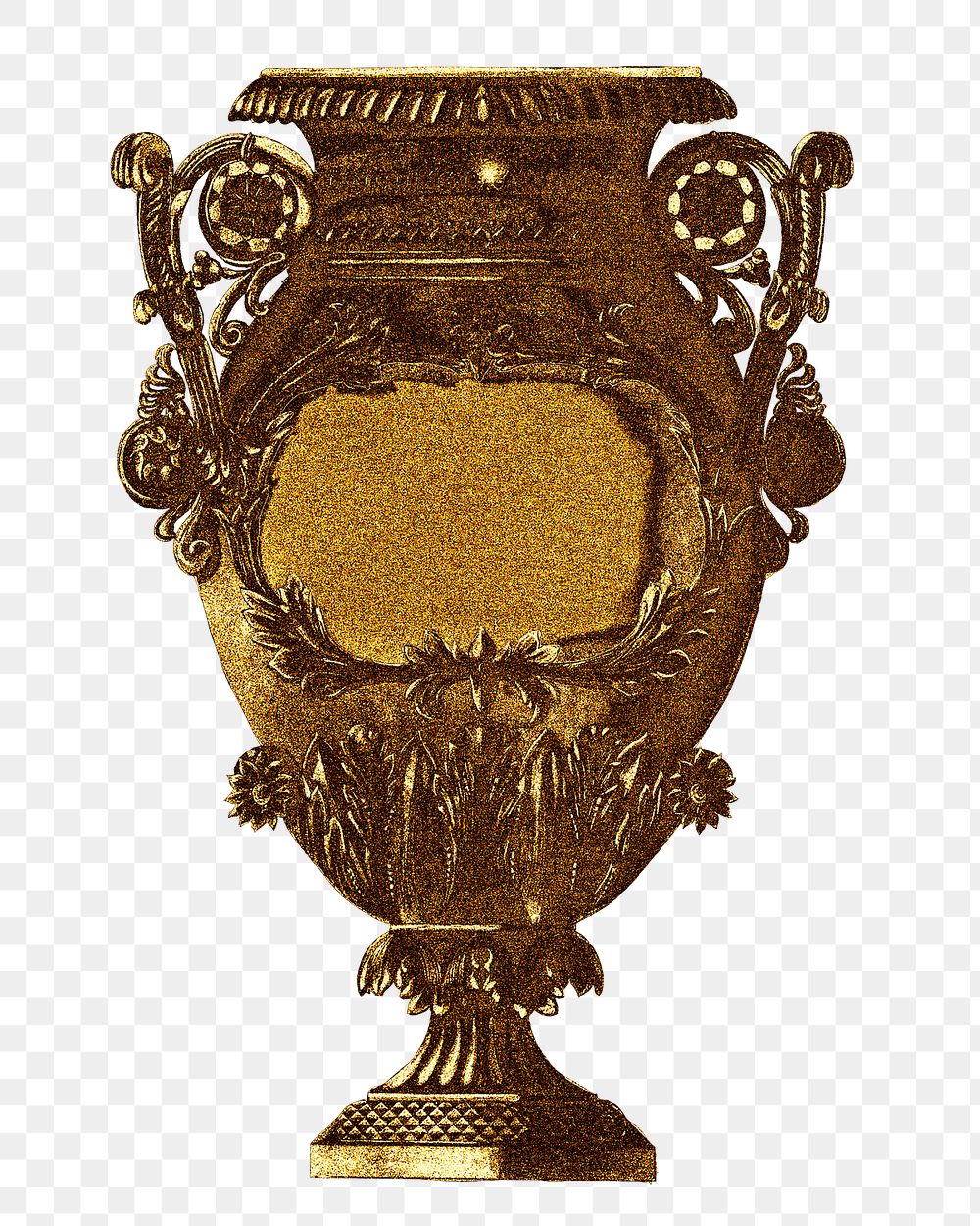 Vintage gold metal vase design element