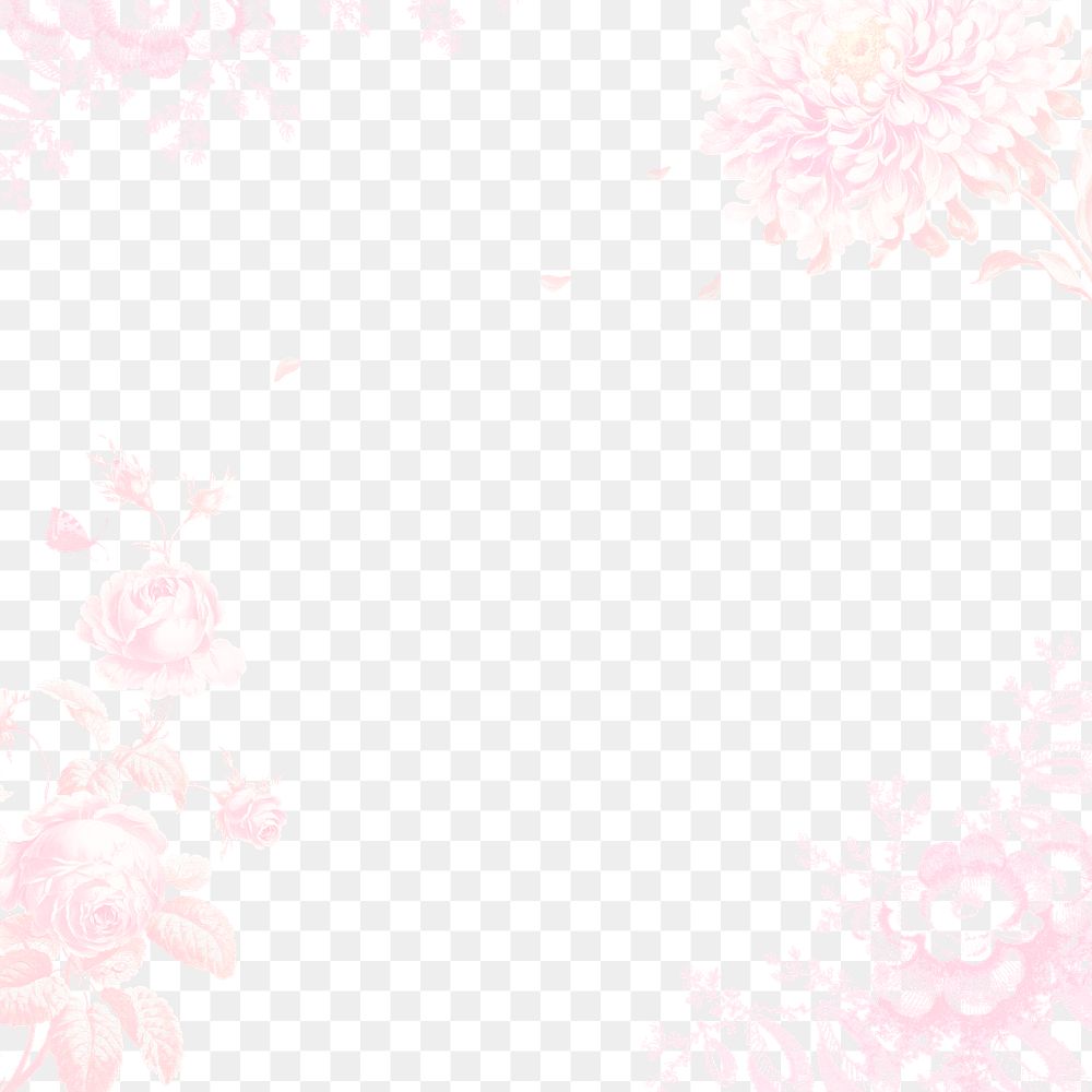 Vintage pink floral frame design element