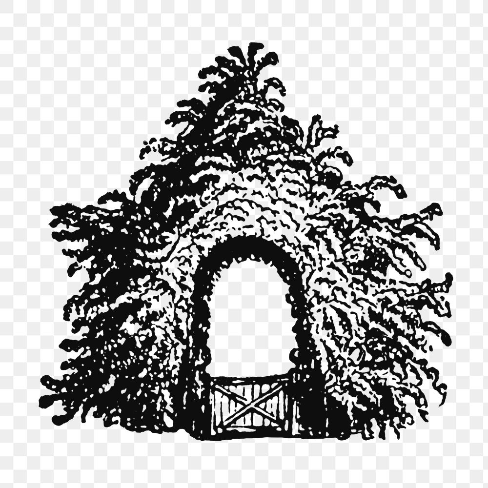 Tree archway png, black ink drawing, digitally enhanced from our own original copy of The Open Door to Independence (1915)…