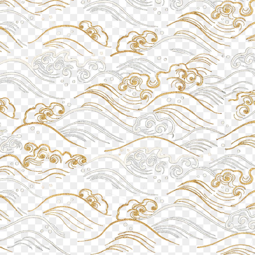 Wave pattern transparent background image, featuring public domain artworks