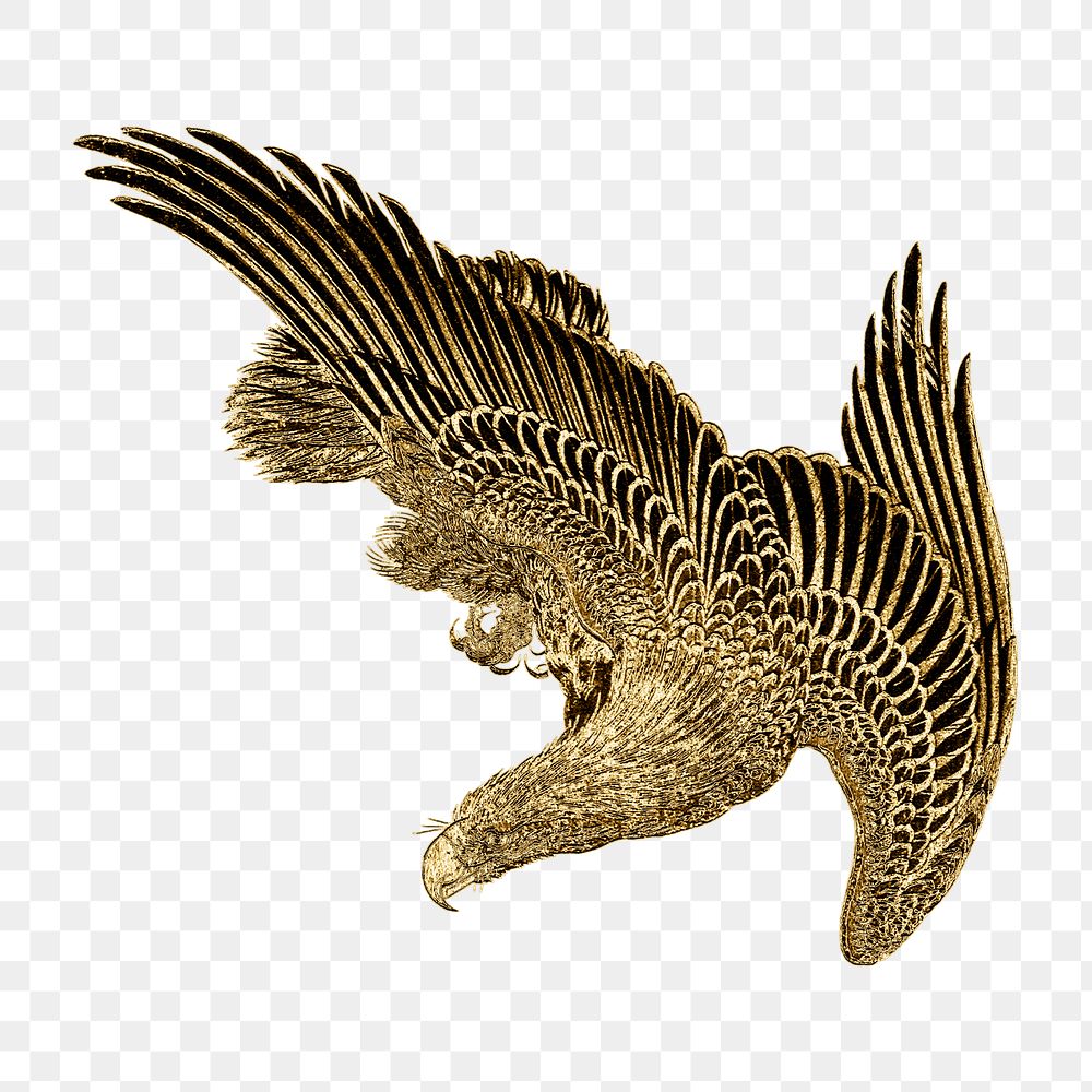 Golden flying eagles design element