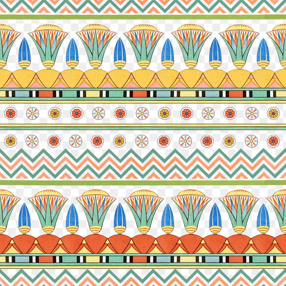 Egyptian ornamental seamless pattern background png