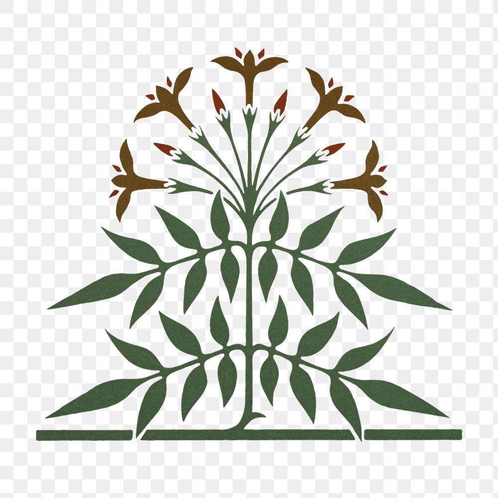 Ancient Greek png floral element illustration