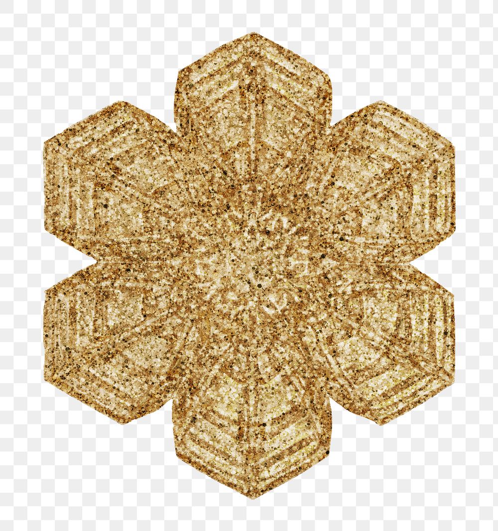 Christmas gold snowflake transparent macro photography, remix of art by Wilson Bentley