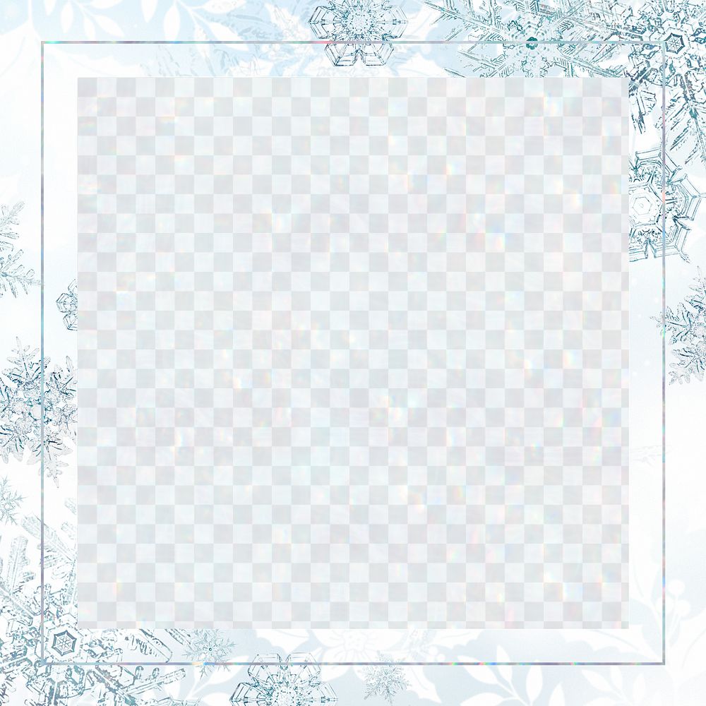Snowflake Christmas frame png, remix of photography by Wilson Bentley