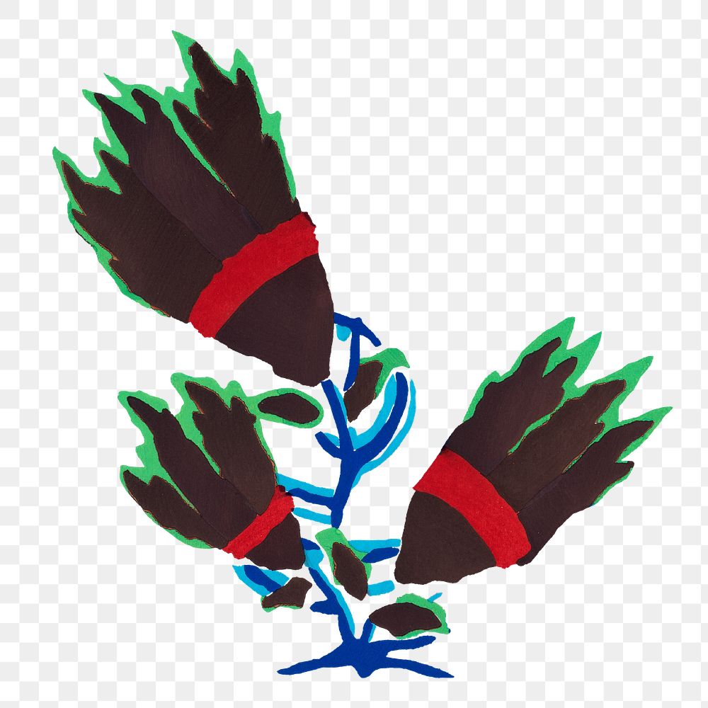 Vintage flower png sticker, Art Nouveau collage floral clipart