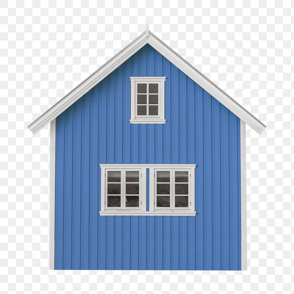 Blue Nordic cabin design element transparent png