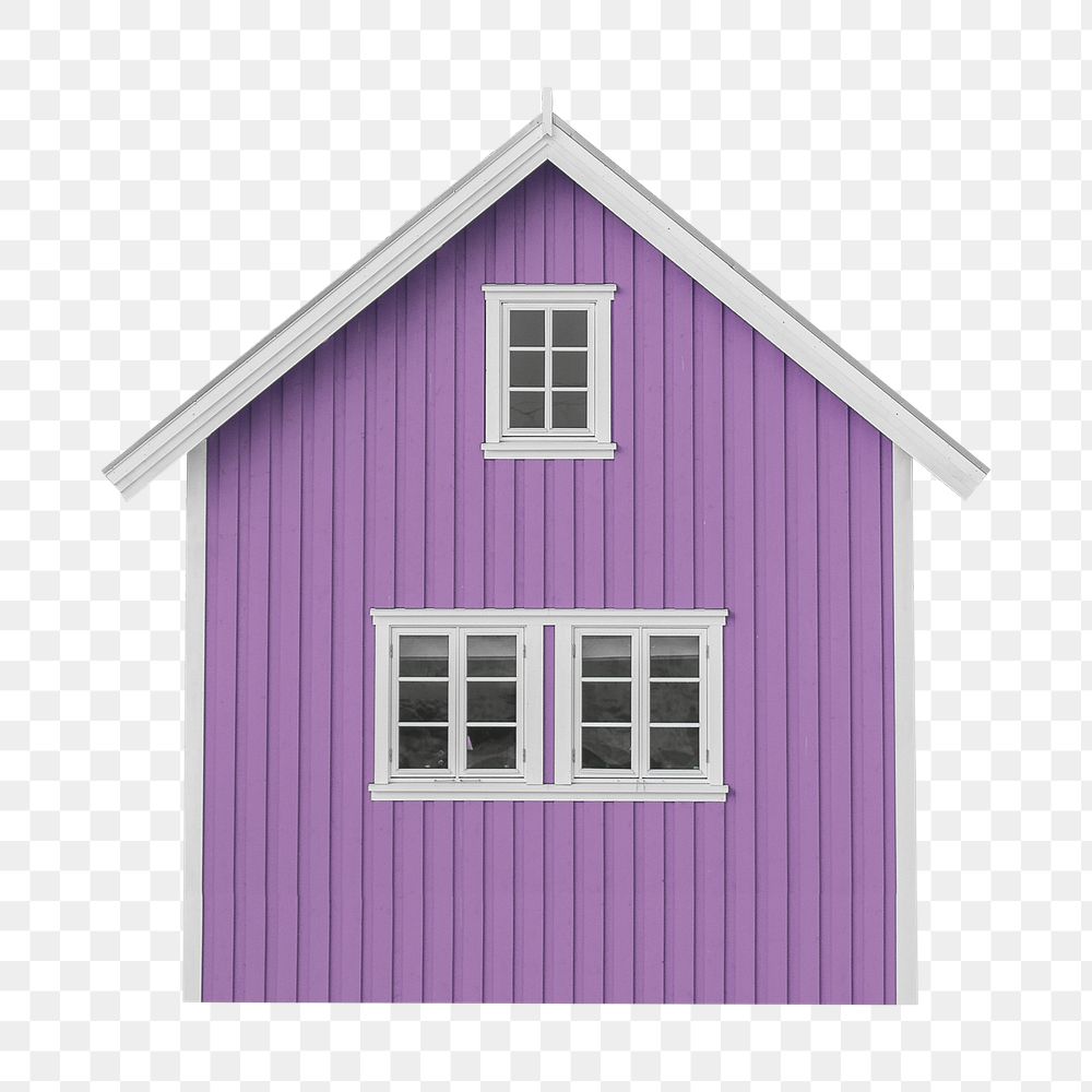 Purple Nordic cabin design element transparent png